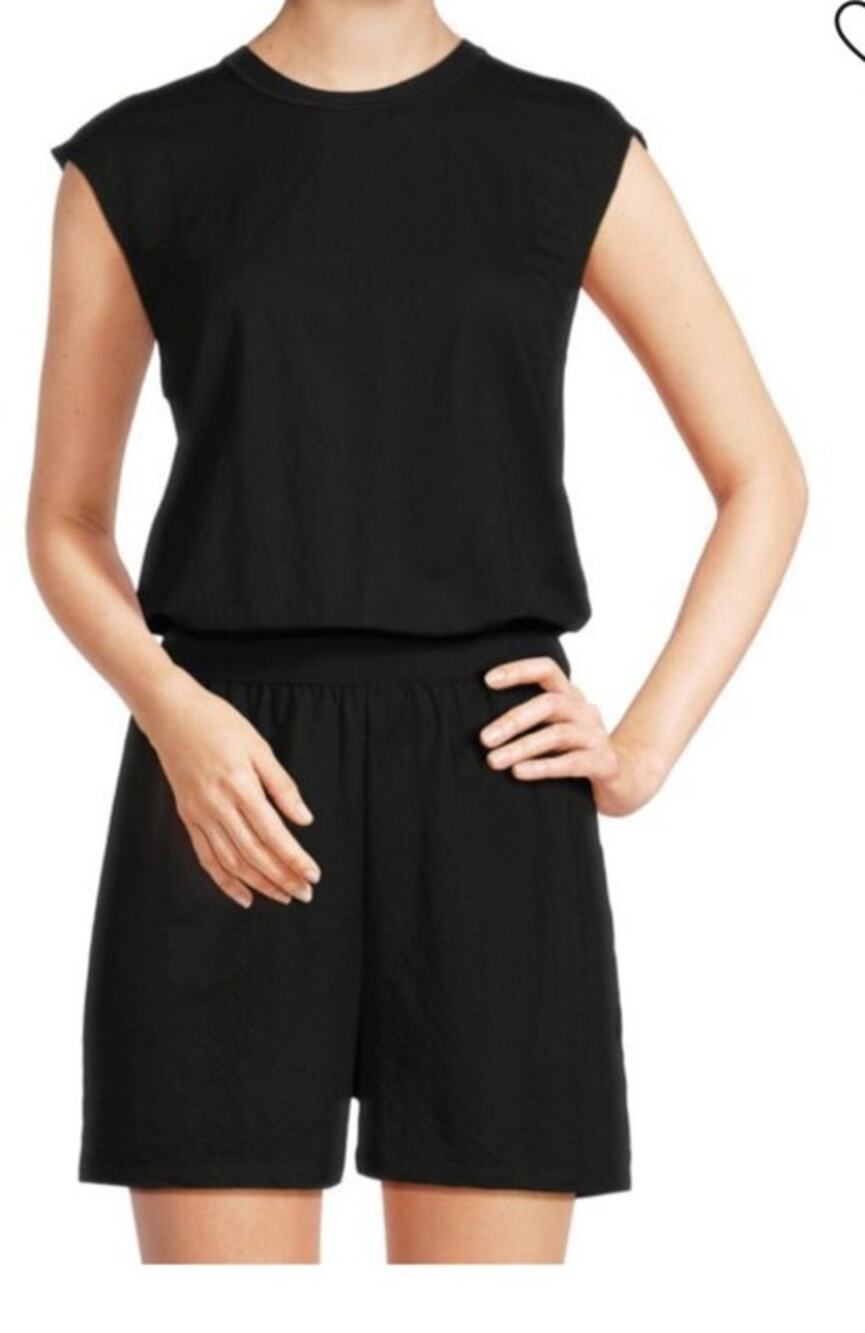 Theory Dolman Sleeve romper drapey pique black size P (0 00)